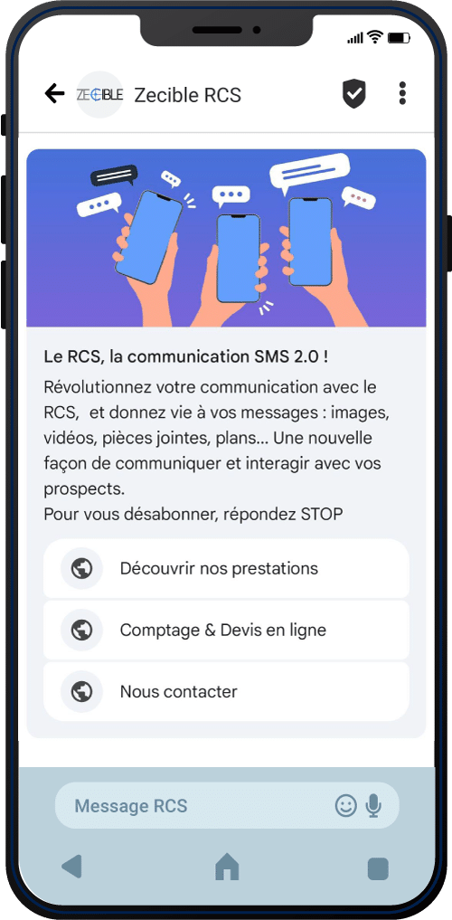 Demo_RCS_Zecible_Message Avantage du RCS Zecible pour votre communication