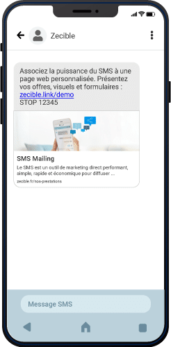 Demo_SMS_enrichi_Zecible Communication SMS enrichi avec Zecible